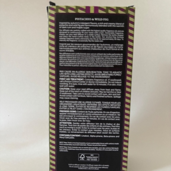 NEST Fragrances Pistachio & Wild Fig Reed Diffuser 5.9oz, NIB - Picture 2 of 2